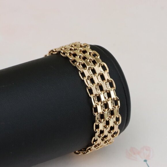 "Rose Gold Plated Multi-Link Chain Bracelet, XPBL0860 - Picture 7 of 12